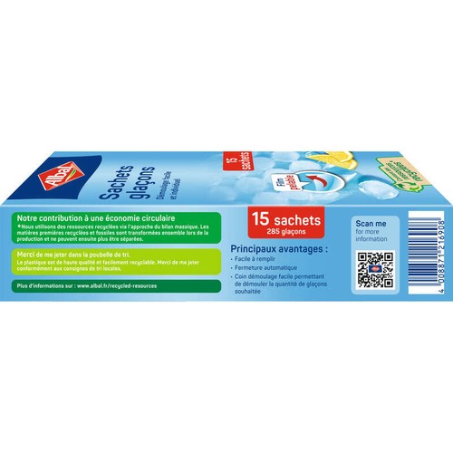 Albal Sachets Glaçons démoulage facile x15