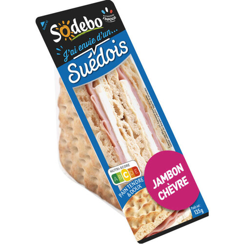 Sodebo Sandwich Suédois jambon chèvre 135g