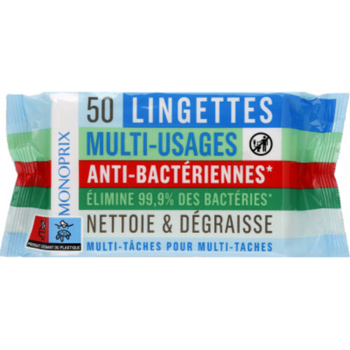 Monoprix Lingettes Multi-Usages Désinfectantes X50