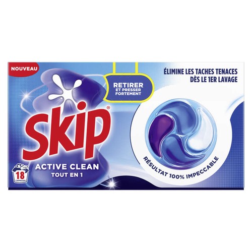 Skip New Active clean Capsules Tout en 1 x18