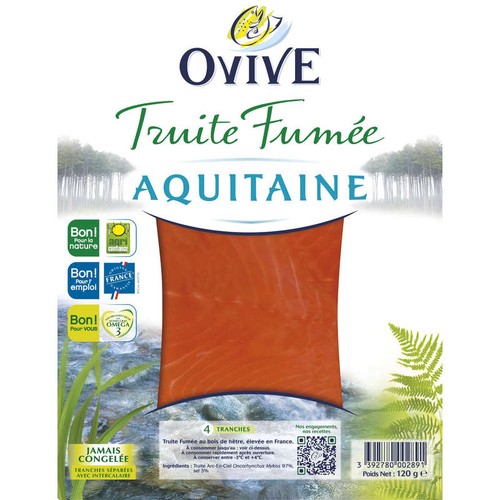 Ovive Truite Fumée D'Aquitaine 4 tranches 120g