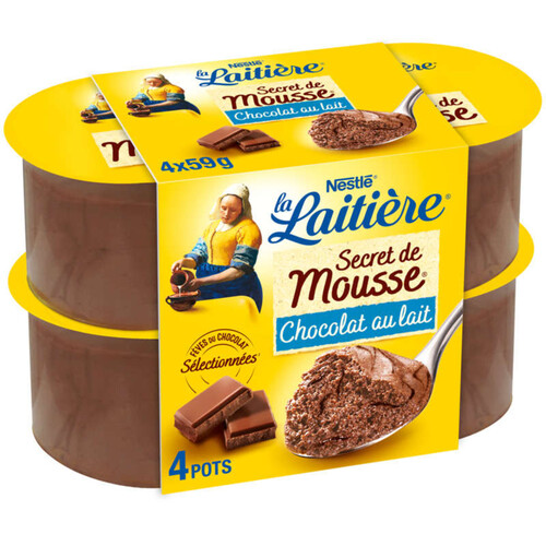 LA LAITIERE Secret mousse chocolat au lait 4x59g