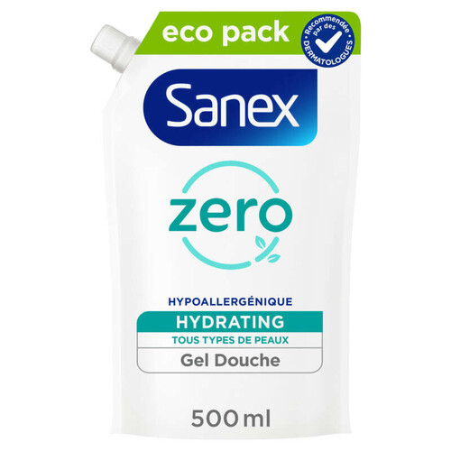 Sanex Recharge Gel Douche Hydratant Zero% Tous Types De Peau 500ml