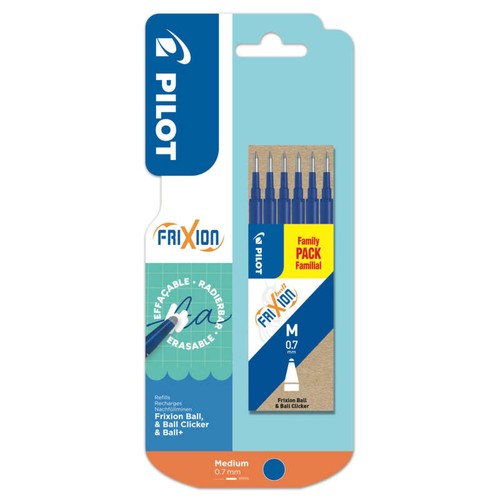 Pilot 6 Recharges Effaçables Frixion Ball Encre Bleue