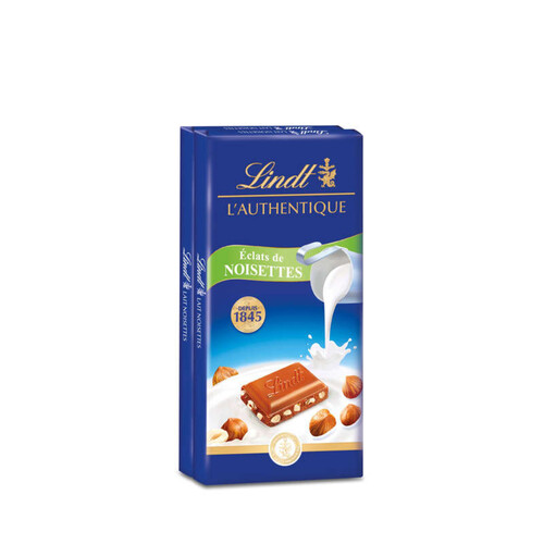 Lindt Tablette de chocolat AUTHENTIQUE Lait Noisettes 100g - Lot de 2
