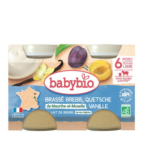 Babybio Petits Pots Brassés Brebis Mirabelle 2x130g