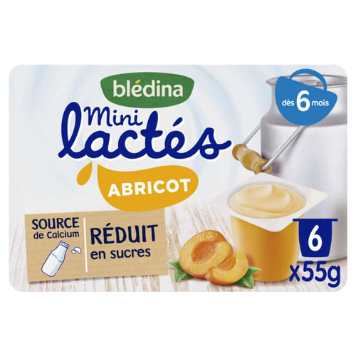 Bledina Blédina Mini Lactés 6X55G Abricot Dès 6 Mois