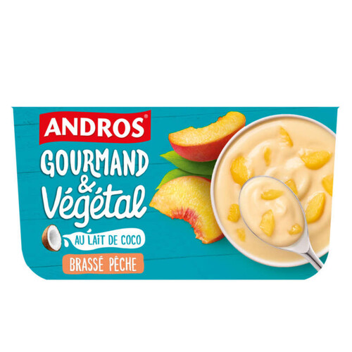 Andros Gourmand Végétal Brassé Pèche 4x100g