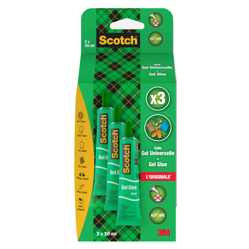 Scotch lot de tubes de colle gel universelle 3x30ml