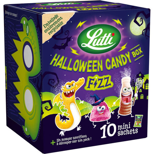 Lutti Bonbons Halloween Boîte Fizz 380g