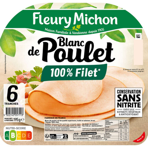 Fleury Michon Blanc De Poulet X6 Tranches 195G