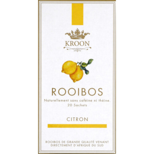 Kroon Rooibos Citron Naturellement sans Caféine & Théine en sachet x20