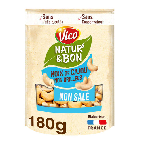 Vico Natur'& bon noix de cajou non grillées non salées 180g