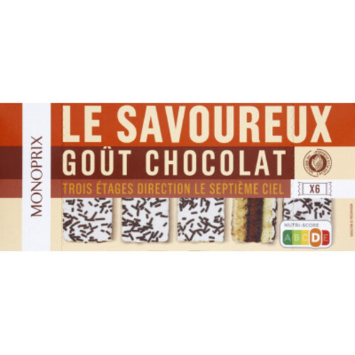 Monoprix le savoureux goût chocolat x6 182g