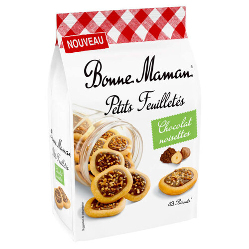 Bonne Maman petits feuilletés chocolat noisettes 250g