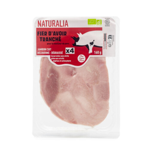 Naturalia Jambon Cuit Découenné Dégraissé Bio Tranche x4 160g