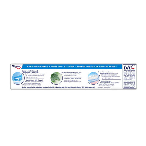 Signal Dentifrice Soin Fraîcheur & Blancheur Crystal Gel 75ml