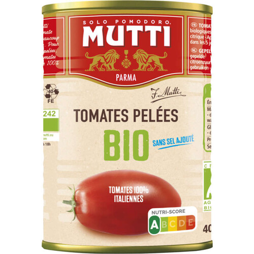 Mutti Parma Tomates Pelées 100% Bio 400G