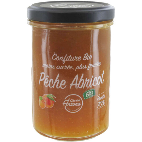 Charles Antona Confiture Fruitée Pêche Abricot Bio 220g