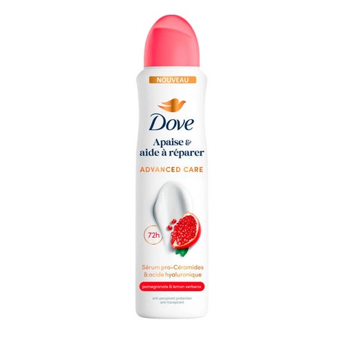 Dove Apaise & Aide à Réparer Déodorant Spray Anti-Transpirant Semi-Compressé Grenade 200ml