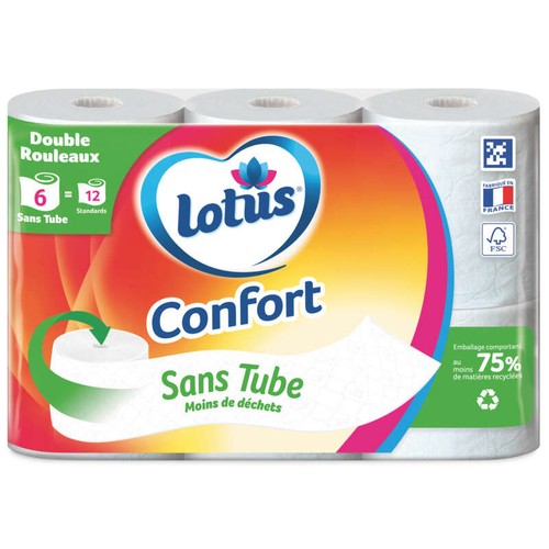 Lotus Papier Toilette Confort Sans Tube x6 rouleaux