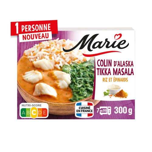 Marie Colin tikka masala épinards et riz 300g