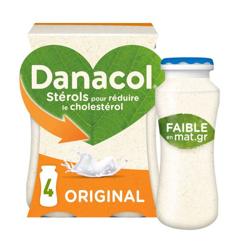 Danacol Yaourt à boire nature 0% 4x100g