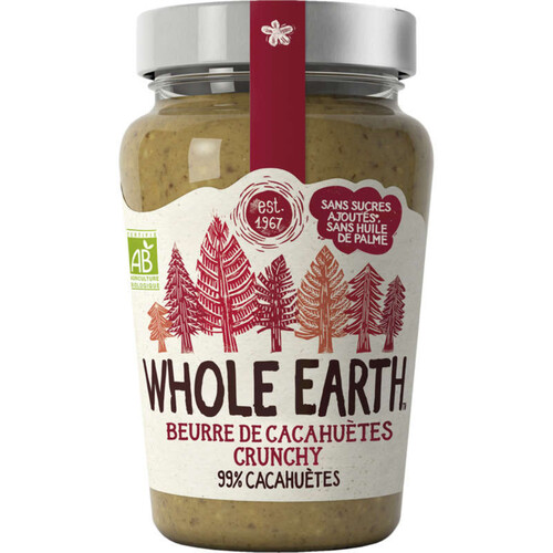 Whole Earth Beurre De Cacahuètes Crunchy bio 340g