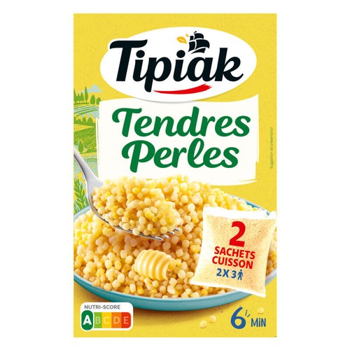 Tipiak Blé Tendres Perles Prêt en 5min Sachets Cuisson x2, 350g