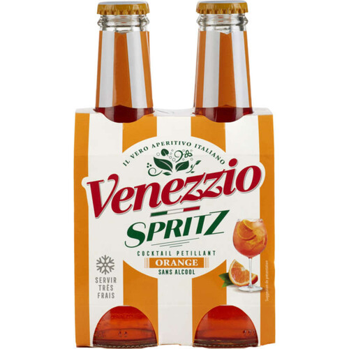 Venezzio Spritz Cocktail Pétillant Orange Sans Alcool 4x20cl