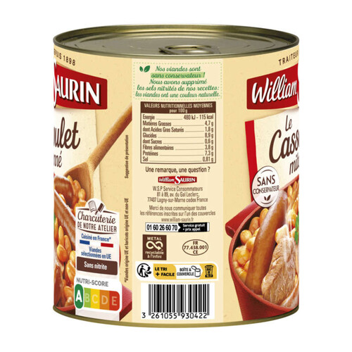 William Saurin Le cassoulet mitonné 840g