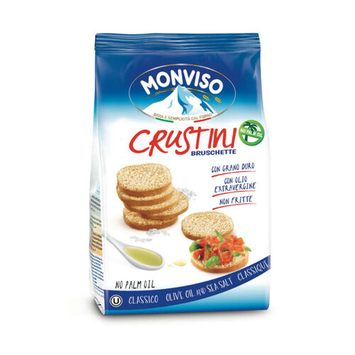 Monviso Crustini Mini Bruschette Huile d'Olive & Sel 120g