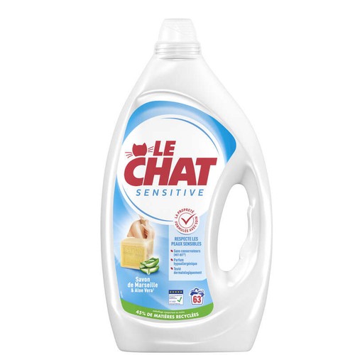 Le Chat Sensitive Savon de Marseille 63 lavages 2.8L