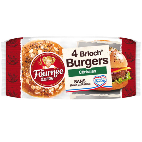 La Fournée Dorée 4 brioch'burgers céréales 250g