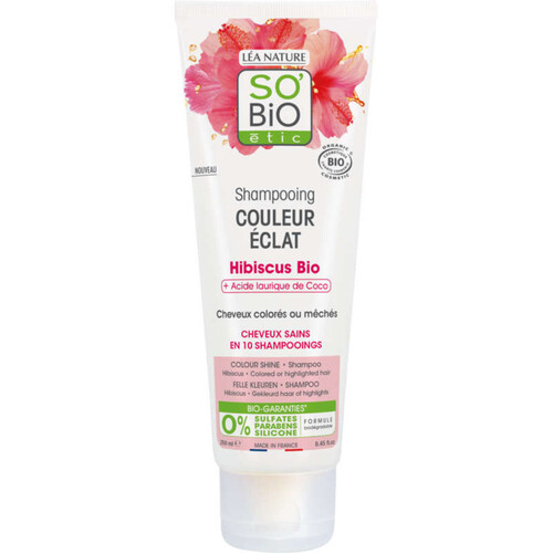 SO'BiO Étic Shampooing Couleur Éclat à l'Hibiscus Bio 250ml