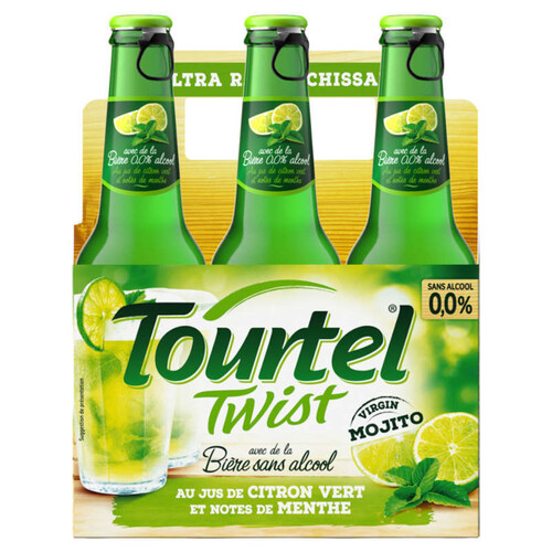 Tourtel Twist Bière sans alcool au jus de citron vert et menthe 6x27,5cl