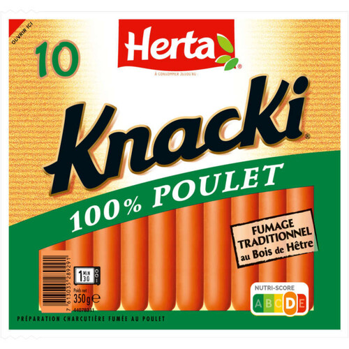 Herta Knacki saucisses 100% poulet x10