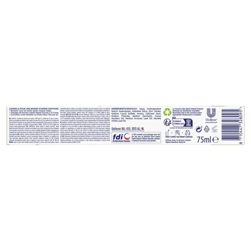Signal Dentifrice Integral 8 Nature Elements Coco Blancheur 75ml.