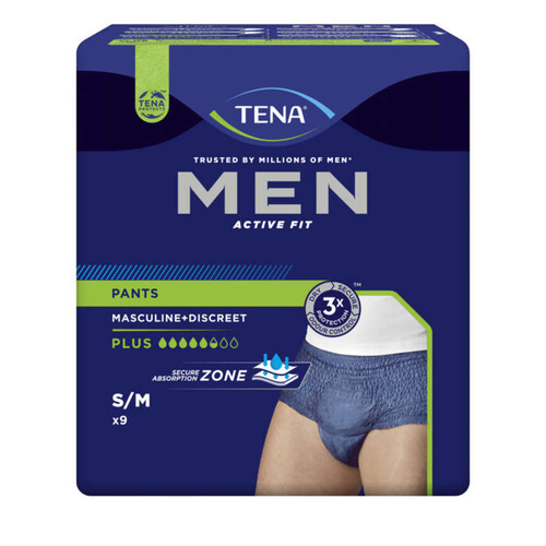 Tena Sous-Vêtements Men Active Fit Pants Plus Medium X9