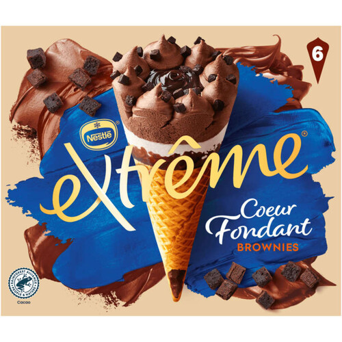 Nestlé Extrême Cônes de Glace Cœur Fondant Brownies x6 426g