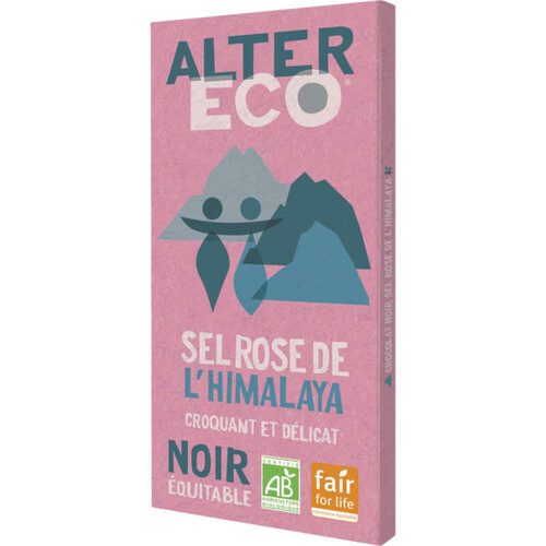 Alter Eco Chocolat Noir D'Equateur Au Sel Rose De L'Himalaya, Bio 100G