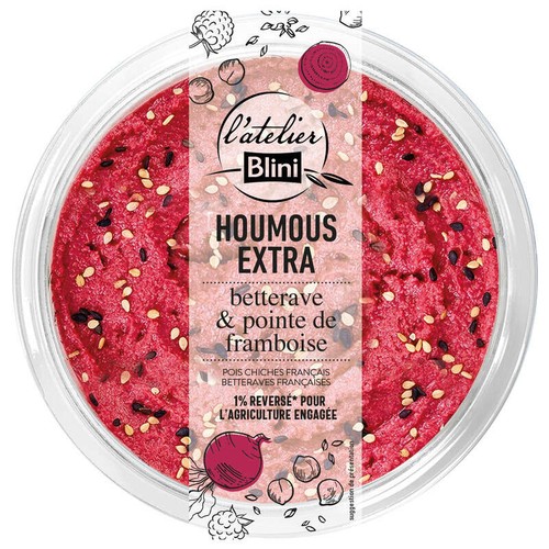Atelier Blini Houmous extra à la betterave 175g