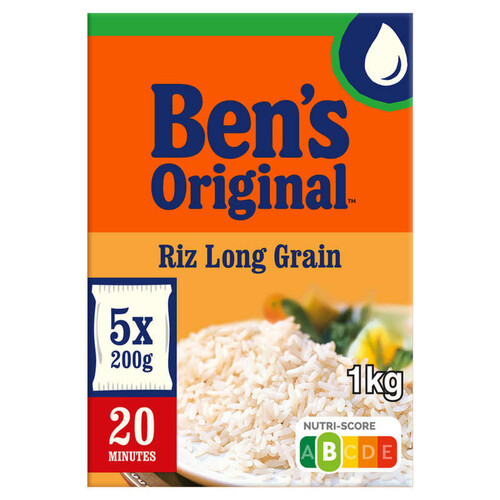 BEN'S ORIGINAL  Riz Long Grain 20 min 1kg Sachet Cuisson