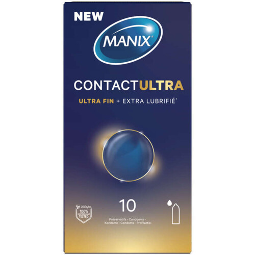 Manix Préservatifs Contact Ultra Fin + Lubrifié x10