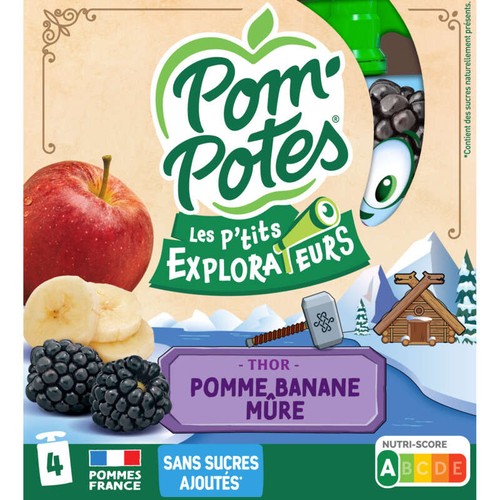 Pom'Potes Compote Les P'tits Explorateurs Thor 4x90g
