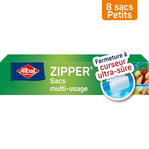 Albal Sacs multi-usages Zipper Fermeture à curseur Petit Modèle 12x1L