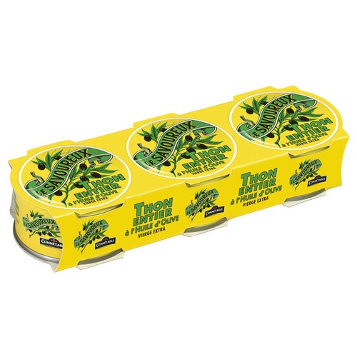 Le Savoureux thon entier à l'huile d'olive 3x80g