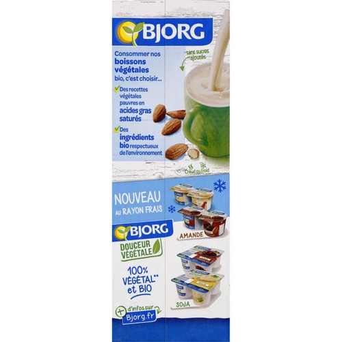 Bjorg Lait d'amande sans sucres Bio 1L