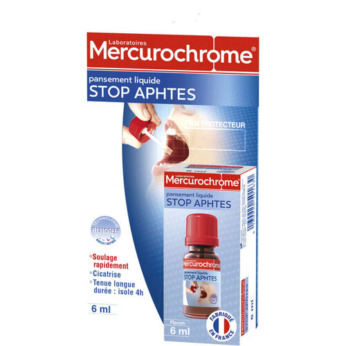 Mercurochrome Pansements Liquide Stop Aphtes 6ml