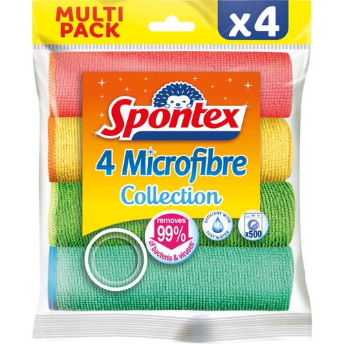 Spontex Microfibres Collection Multi-Pack x4